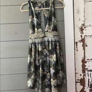 Free People Green Plunge Neck Sundress